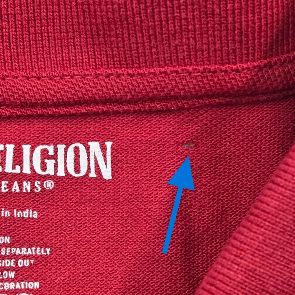True Religion Red Short Sleeve Polo‎ Shirt Horseshoe Logo Mens Large *READ